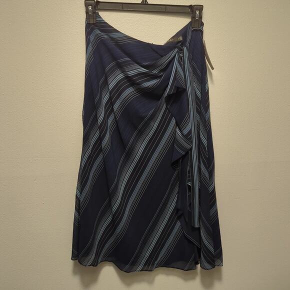 NWT Lauren Ralph Lauren Striped Crinkle Georgette SkirT Sz 6 - Picture 2 of 6